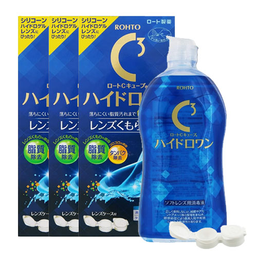 로토 C큐브 하이드로원 소프트렌즈 세정·보존액 500mLx3개세트