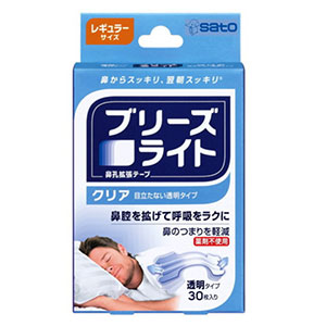 브리즈라이트 클리어 투명타입 레귤러 30매입 breatheright 사토제약